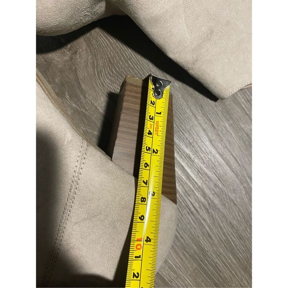 Old Navy Sueded Block-Heel Booties, Ankle Boots- Cream Color, Size 9 - Picture 7 of 12